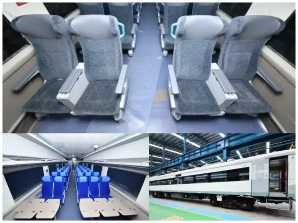 "Tirunelveli mein Vande Bharat Express ka track trial run ke liye taiyar."