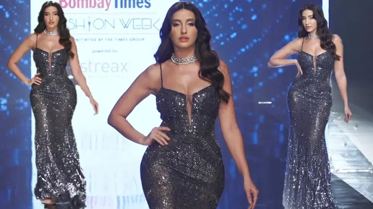 Nora Fatehi Sets the Ramp Ablaze: A Sizzling Showstopper at Bombay Times Fashion Week 2023"